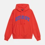 BLOCK SPORT PIGMENT DYED RED HOODIE