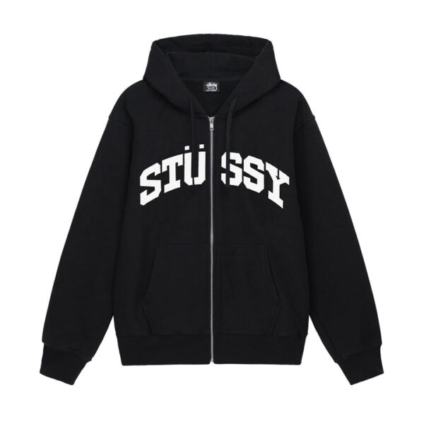 BLOCK SPORT ZIP HOODIE-BLACK