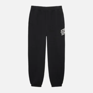 stussy fleece sports sweatpants black