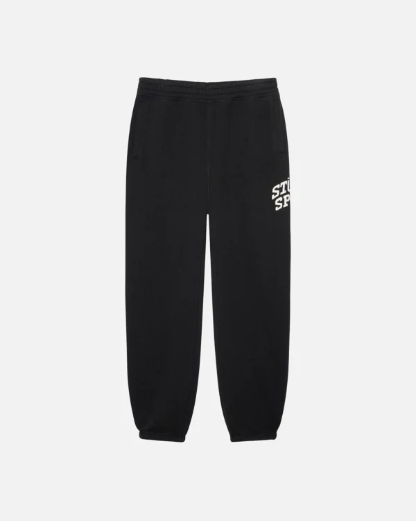 stussy fleece sports sweatpants black