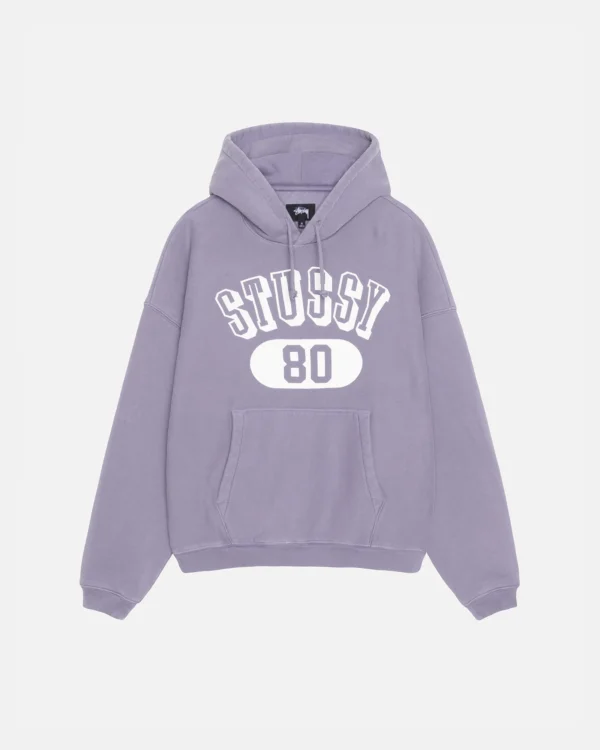 STUSSY 80 RELAXED HOODIE ASH PURPLE